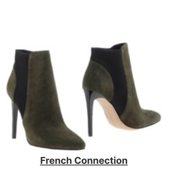 French Connection green black heeled booties 9.5 - Picture 2 of 14